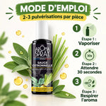 Aromaspray Sauge Citronnelle 100ml Vif'Protect avec mode d'emploi et feuilles de sauge fraîche