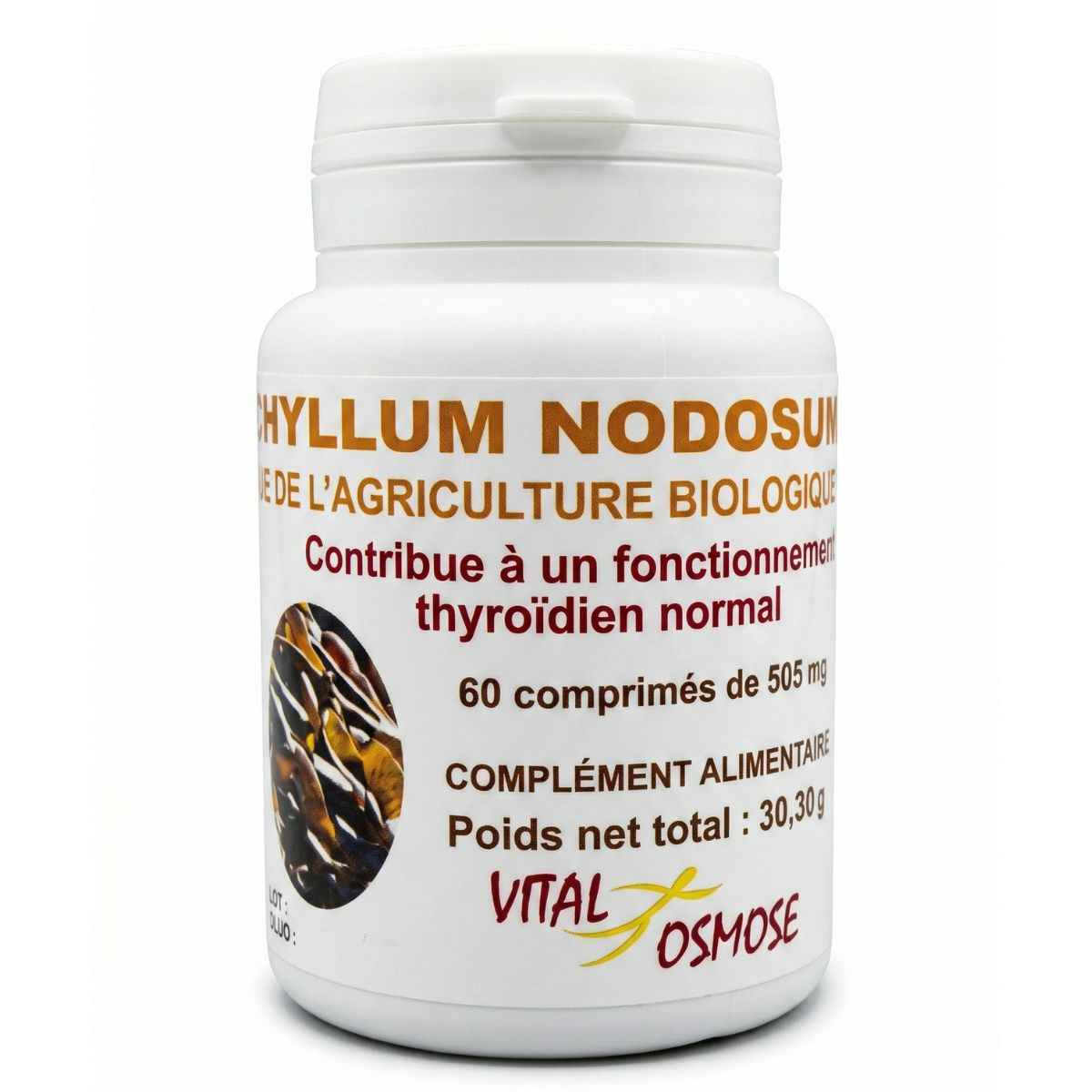 Une boîte de 60 gélules d'algue ascophyllum nodosum de la marque vital osmose