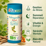 Ashwagandha Bio 60 gélules Ayur-Vana avec bénéfices : stress, sommeil, vitalité, sérénité, bien-être naturel