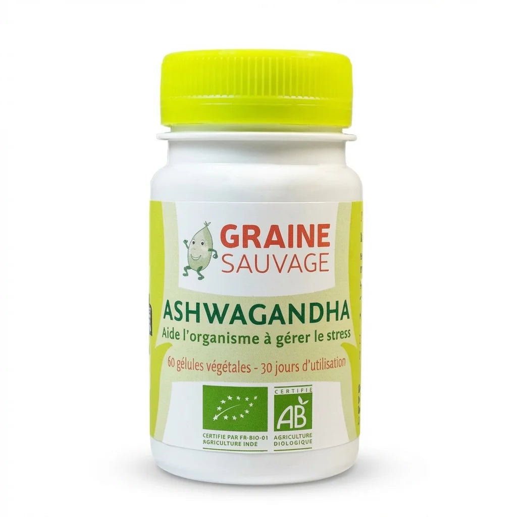 Ashwagandha Bio 60 gélules Graine Sauvage - Flacon supplément certifié bio