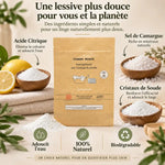 Assouplissant poudre Comme Avant 500g aux cristaux de soude avec ingrédients naturels affichés