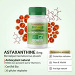 Astaxanthine bio Aosa Véritable 8mg - 30 gélules avec microalgue Haematococcus pluvialis antioxydant naturel
