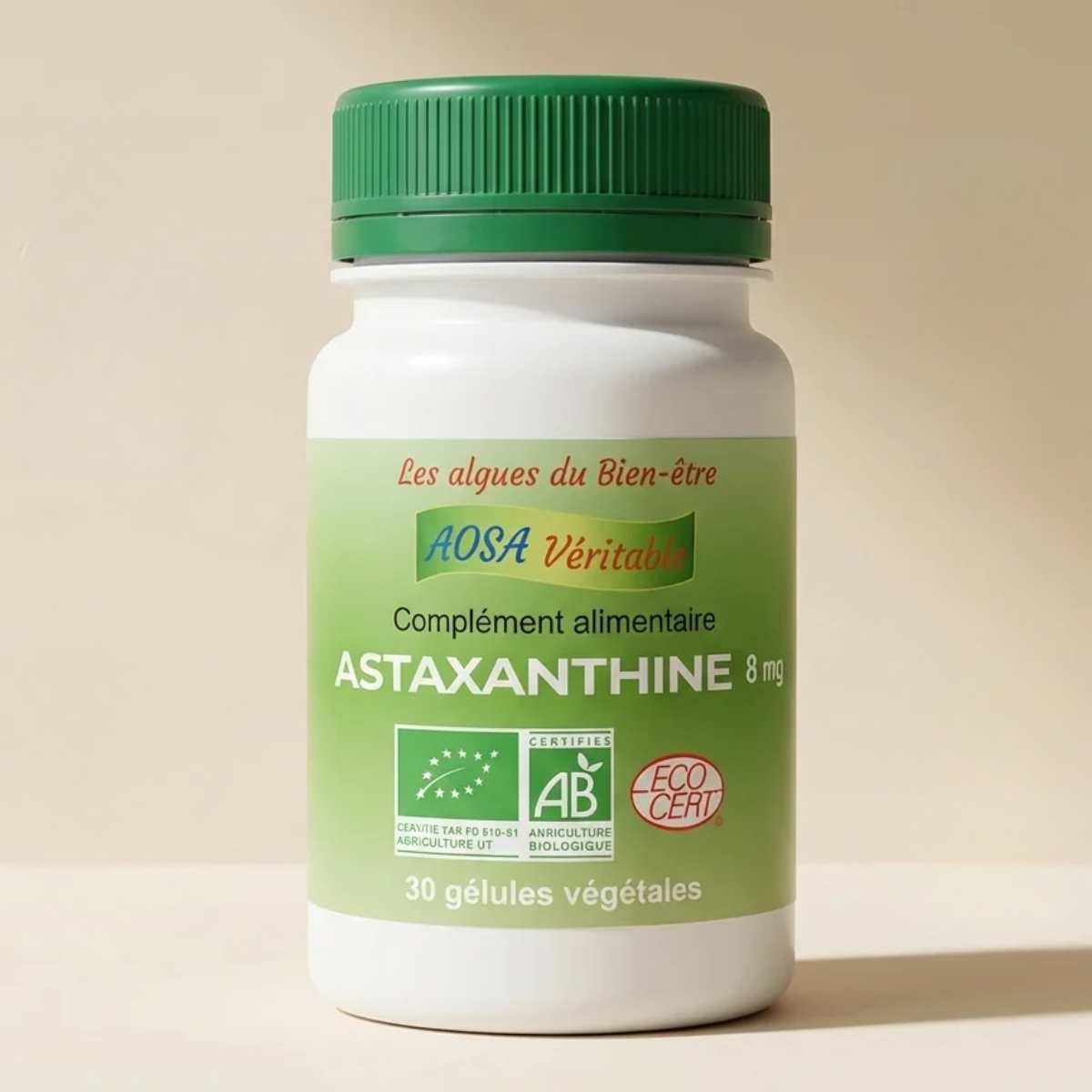 complément alimentaire Astaxanthine bio 30 gélules de aosa véritable