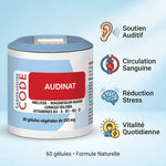 Audinat 60 gélules - Complément auditif Laboratoire Code avec bénéfices circulation sanguine et vitalité