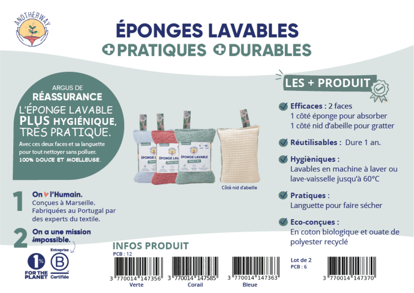 Les avantages des éponges lavables écologiques de la marque Anotherway