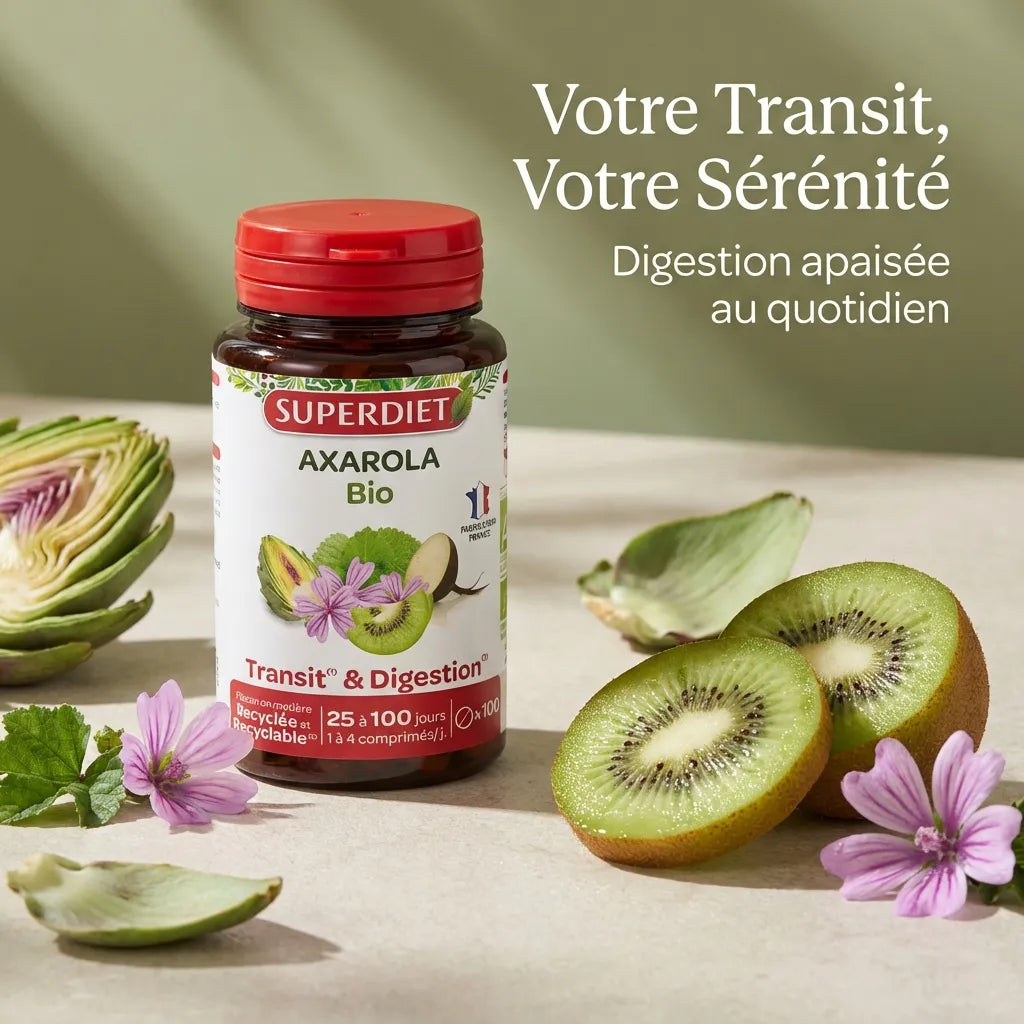 Superdiet Axarola Bio Mauve 100 comprimés avec fleurs de mauve et éléments botaniques pour la digestion