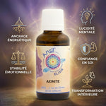 Élixir de cristal Axinite 30ml Ansil avec ses 5 bénéfices : ancrage, lucidité, confiance, transformation et stabilité