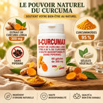 B-Curcumax 300mg Vital Osmose avec curcuma frais, poudre dorée et gélules végétales