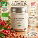Baie Rose Bio du Brésil 50g - Boîte certifiée Agriculture Biologique avec logos Ecocert