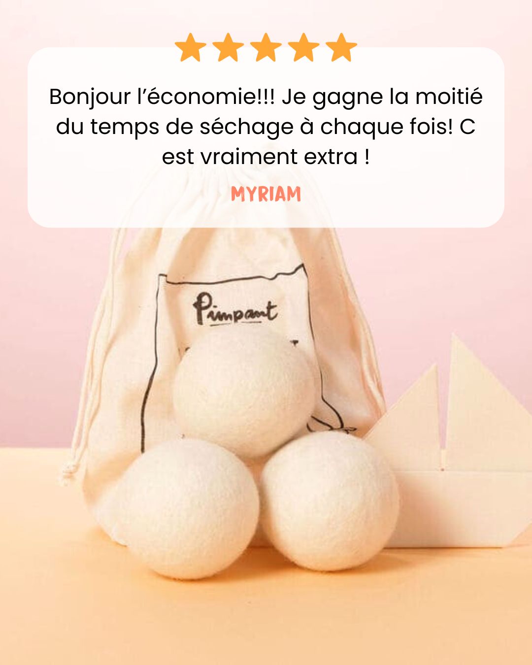 Avis d'un client à propos des balles de séchage en laine de Pimpant