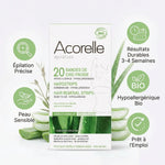 Bandes cire froide Acorelle bio aisselles maillot 20 bandes avec avantages épilation précise résultats durables