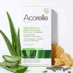 Bandes de cire froide bio Acorelle 20 bandes avec ingrédients naturels aloe vera et cire d'abeille