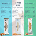 Les valeurs nutritionnelles de la Barre protéines collagène amande Humble - Packaging blanc et or professionnel