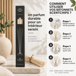 Bâtonnets diffuseur Scentchips beige 50 pièces avec guide d'utilisation en français et instructions étape par étape