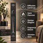 Bâtonnets diffuseur parfum Scentchips noirs 50 pièces avec bénéfices diffusion continue sans flamme