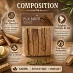 Bâtons de Palo Santo 80g pur d'Amérique du Sud avec propriétés purifiantes et arôme boisé citronné