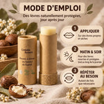 Baume à lèvres beurre de karité bio Comme Avant avec mode d'emploi et ingrédients naturels
