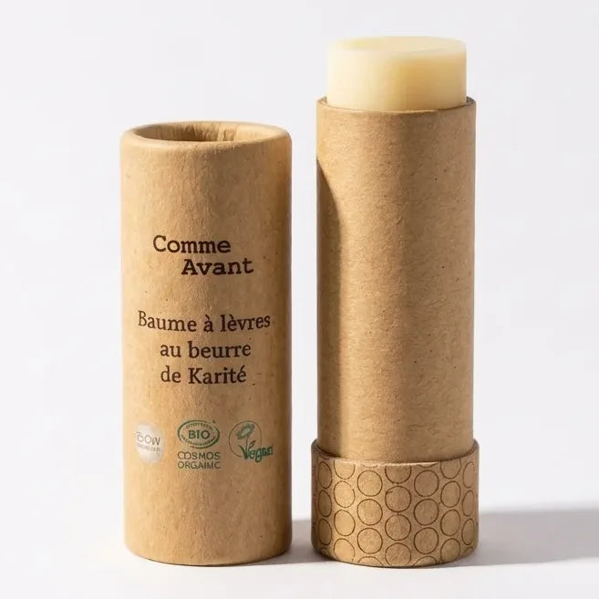 Baume à lèvres beurre de karité bio Comme Avant en tube kraft avec certification