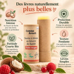 Baume à lèvres Comme Avant beurre de karité bio fruits rouges avec bénéfices nutrition protection texture