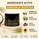Baume à lèvres Najel coco bio avec ingrédients naturels : karité, olive, ricin et tournesol