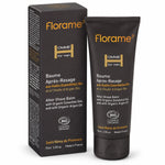 Baume après-rasage bio Florame 75ml avec boîte noire et certification COSMOS