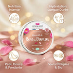 Baume Beurre de Karité Macérât Rose Damas Emma Noël 140g avec bénéfices nutrition hydratation
