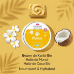 Baume Beurre de Karité Monoï Bio Emma Noël 140g avec ingrédients naturels