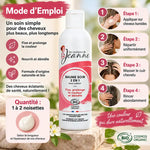 Baume cheveux 2en1 Les Couleurs de Jeanne avec mode d'emploi et étapes d'application illustrées