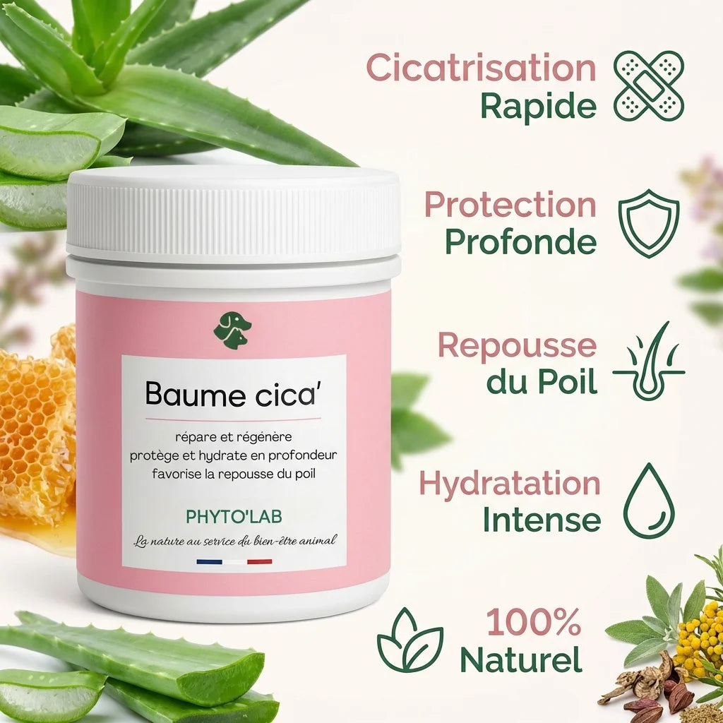 Baume Cica' Phyto'Lab 80g pour chien et chat avec 5 bénéfices cicatrisation et hydratation