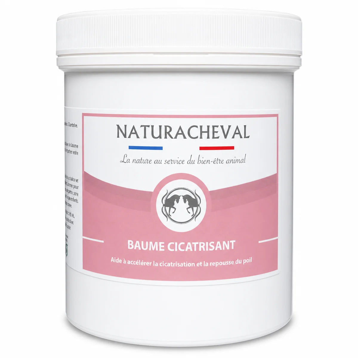 Baume cicatrisant Naturacheval 500g pot blanc pour cicatrisation et repousse du poil