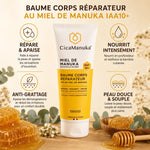 Baume Corps Réparateur Miel de Manuka iaa10+ 200ml CicaManuka tube packaging bénéfices
