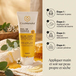 Baume Corps Réparateur Miel de Manuka IAA10+ CicaManuka 200ml avec guide d'utilisation