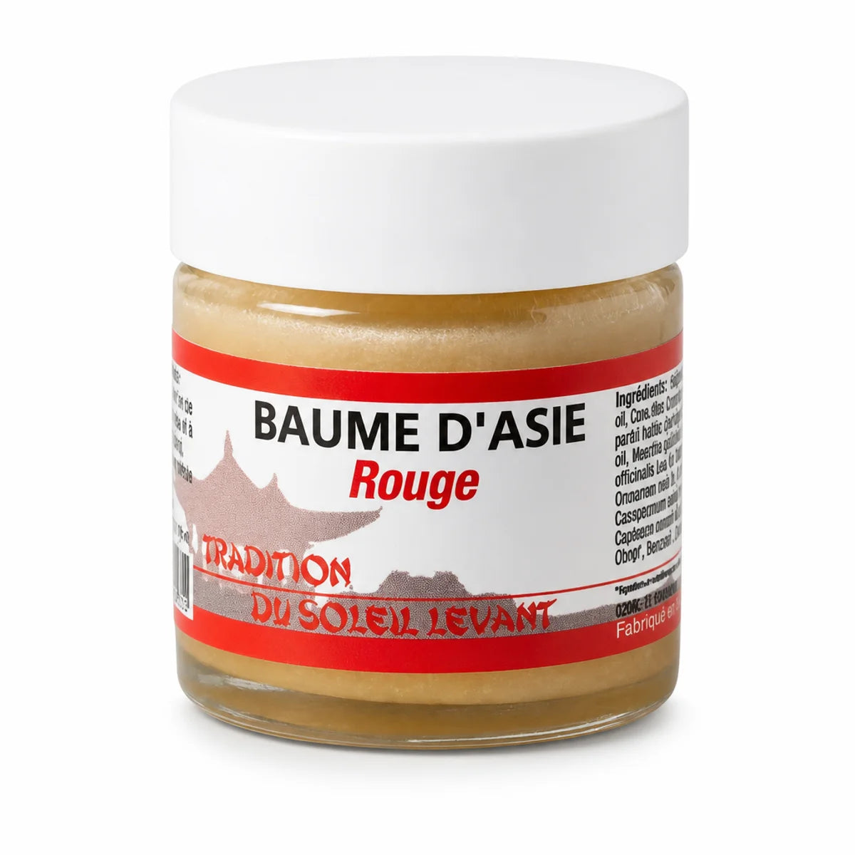 Baume d'Asie Rouge 30 ml avec label rouge, produit traditionnel du Soleil Levant
