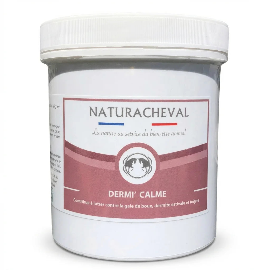 Baume Dermi-Calme 500g Naturacheval pot blanc étiquette bordeaux soin apaisant chevaux