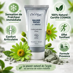 Baume froid à l'argile 100ml Ciel d'azur avec fleurs et bénéfices naturels affichés