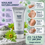 Baume froid argile Ciel d'azur 100ml avec guide d'application en 4 étapes et mode d'emploi