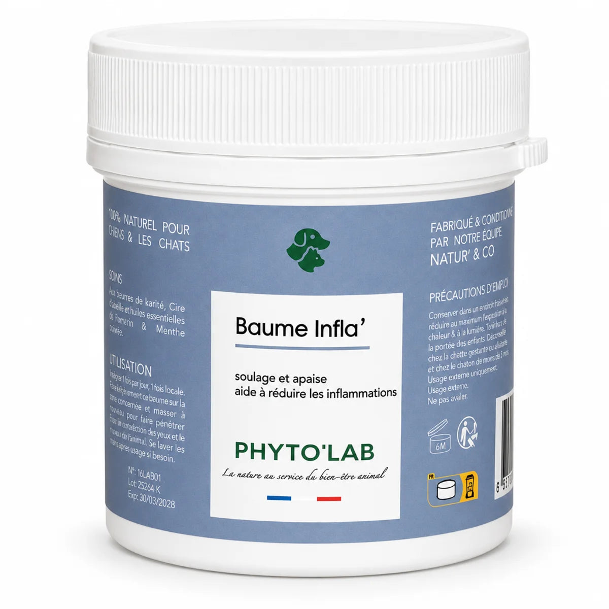 Baume inflammatoire Phyto'Lab 80g pour muscles et articulations chien chat