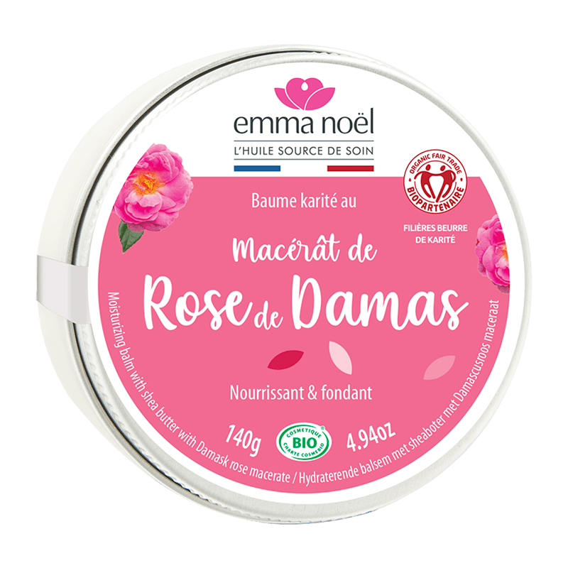 Baume karité rose damas bio par Emma Noël