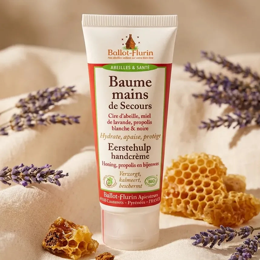 Baume Mains de Secours Bio Ballot-Flurin 75ml avec lavande et miel naturels