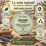 Baume réparateur argile Ciel d'Azur 100ml avec bénéfices apaisants et protecteurs, fabriqué en Provence