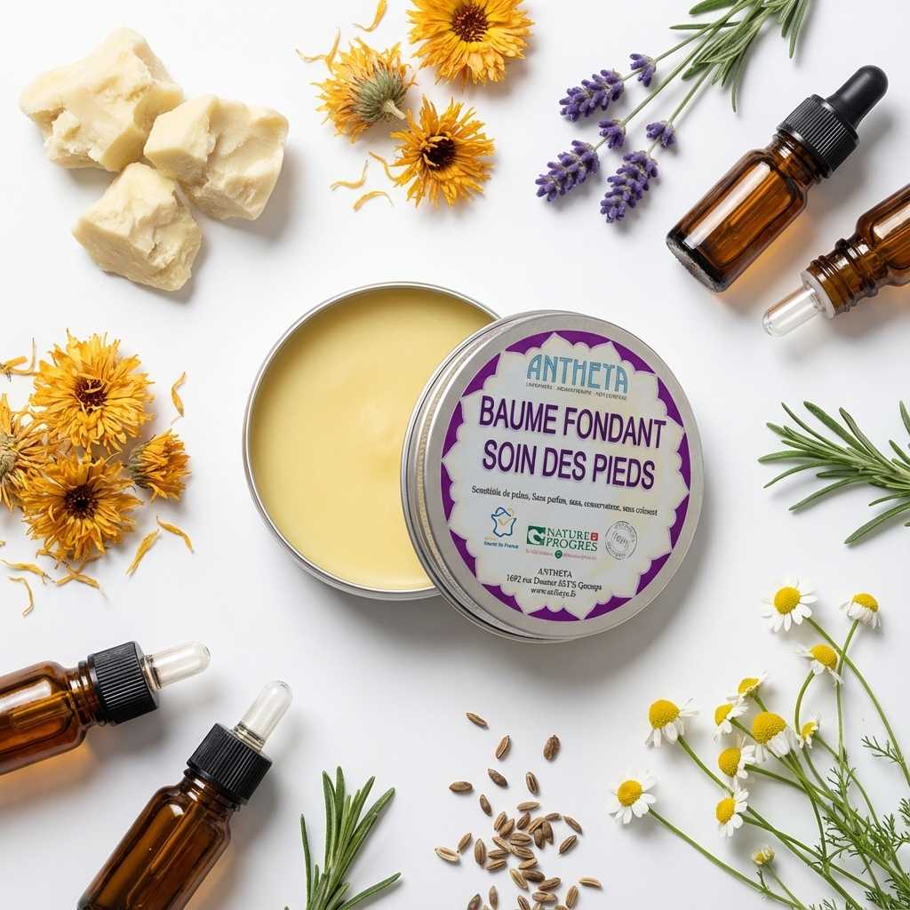 Baume soin des pieds Antheya 75g avec ingrédients naturels et fleurs de calendula
