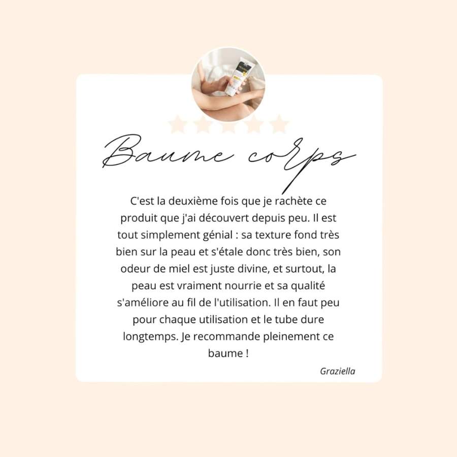 Un avis client sur le baume ultra hydratant bio au miel de Manuka Iaa10+ de 200 ml de la marque Comptoirs et compagnies
