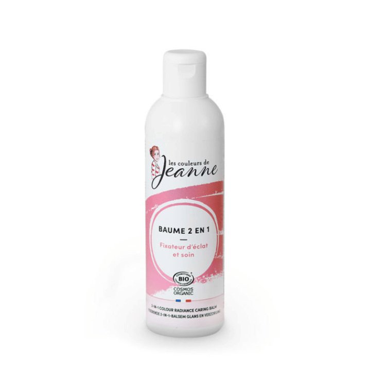 Bouteille de 230ml de baume 2en1 fixateur de couleur et soin hydratant pour cheveux de la marque Les couleurs de Jeanne