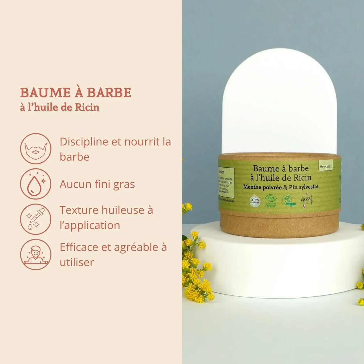 Les bienfaits du Baume à Barbe à l'Huile de Ricin Bio Comme Avant