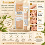 BB Crème 5 en 1 Bio Claire Florame - Guide application 4 étapes avec hydratation et matification