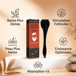 Beard Roller 0,25 mm East Moon avec bénéfices : barbe dense, stimulation follicules, absorption optimisée