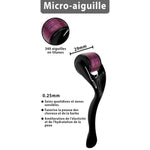 Caractéristiques et dimensions du Dermaroller beard roller de 0,25 mm Noir/Violet