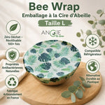 Bee wrap cire d'abeille Taille L Angie Be Green avec avantages zéro déchet et réutilisable