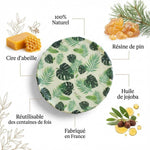 Bee wrap cire d'abeille taille L Angie Be Green avec ingrédients naturels réutilisable