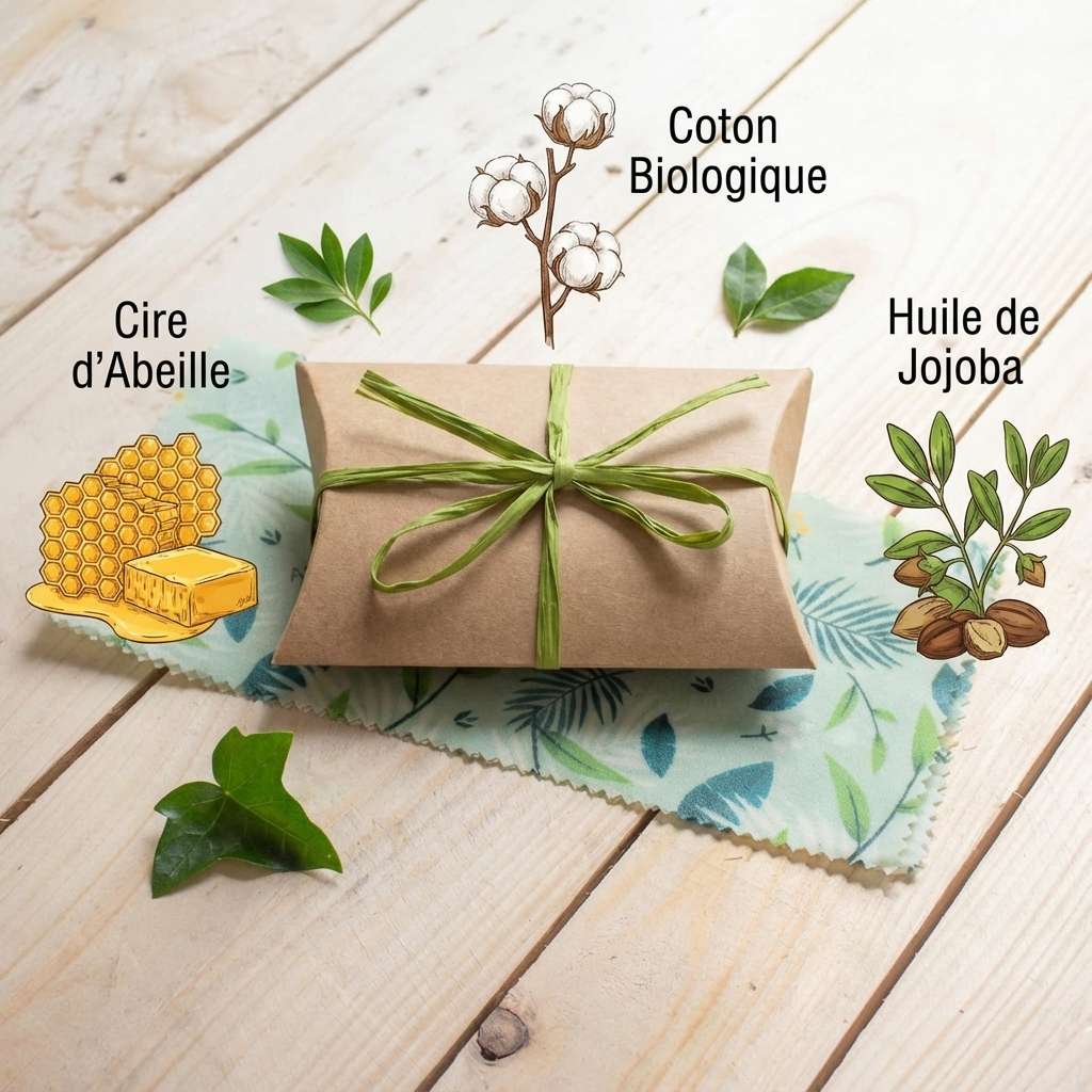 Bee wrap Angie Be Green taille M avec cire d'abeille, coton biologique et huile de jojoba